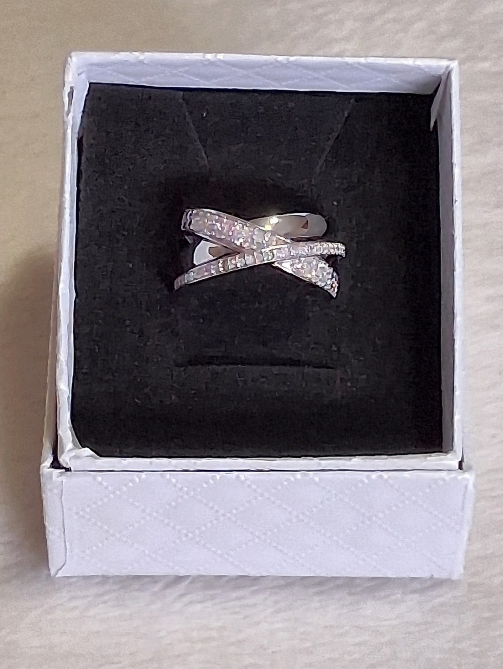 Lab Diamond Ring Ser in Solid 925 ss  Sz 7